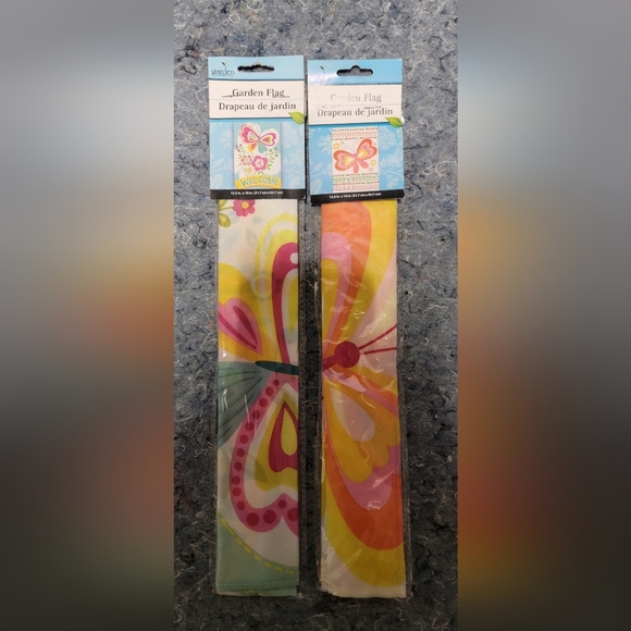 Other - Butterfly Garden Flags Set of 2 New